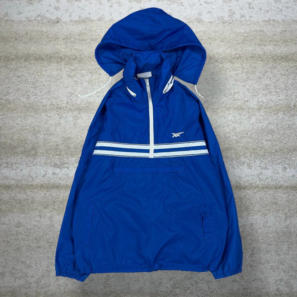 Vintage 80s Asics Tiger Windbreaker Jacket Mens M Royal Blue White Half Zip